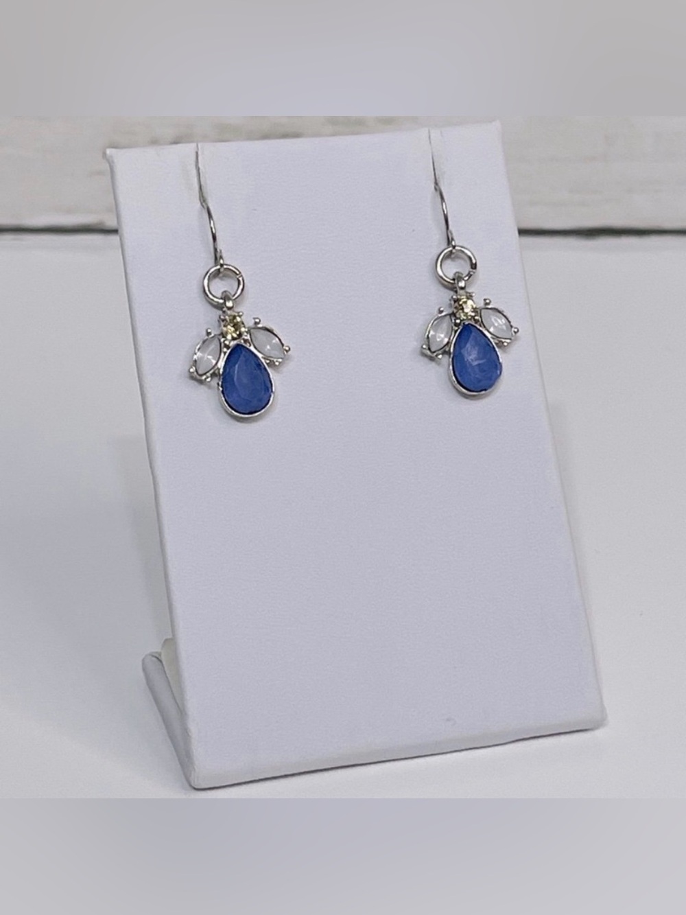NEW Silver & Crystal Angel Drop Earrings